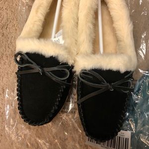 NWT J. Crew Lodge Moccasins Black